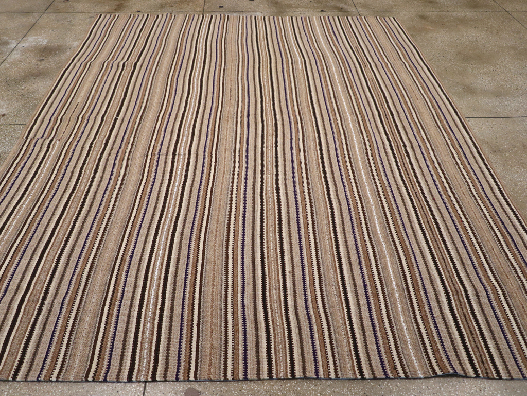 Vintage Turkish Flatweave Kilim Small Room Size Carpet, No.31551 - Gss