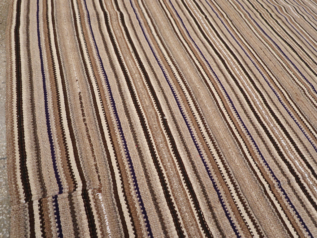 Vintage Turkish Flatweave Kilim Small Room Size Carpet, No.31551 - Gss