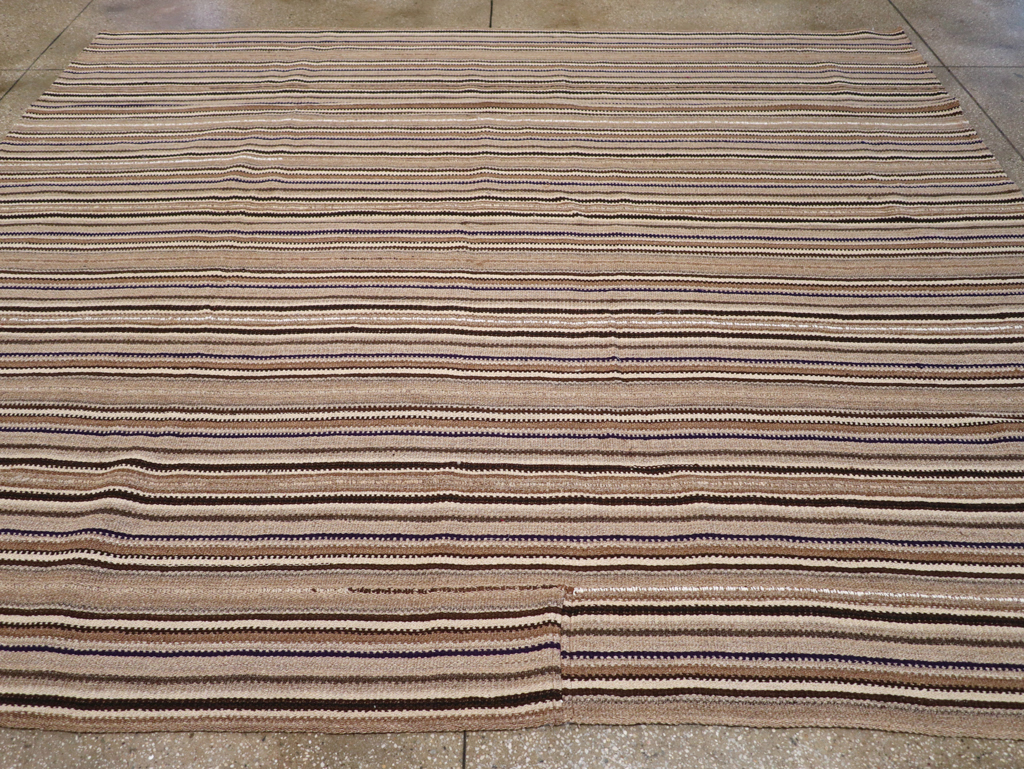 Vintage Turkish Flatweave Kilim Small Room Size Carpet, No.31551 - Gss