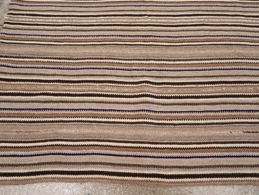 Vintage Turkish Flatweave Kilim Small Room Size Carpet, No.31551 - Gss