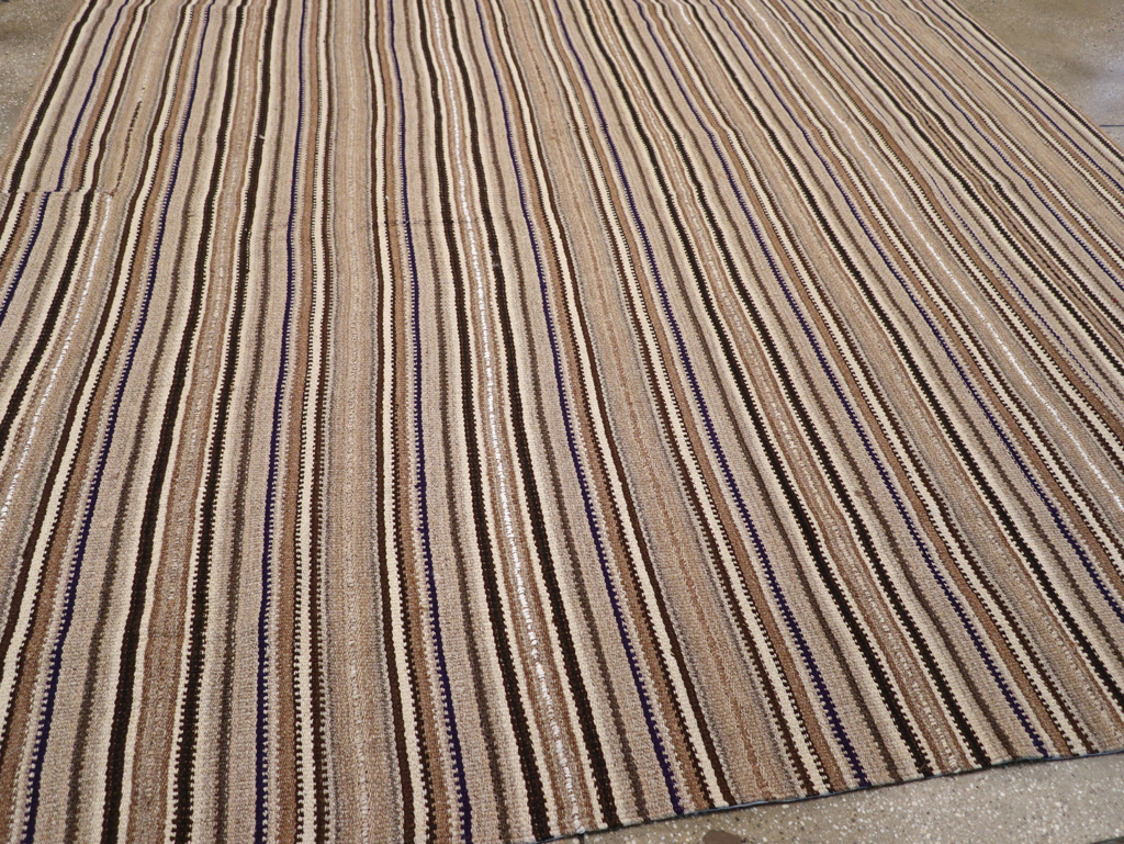 Vintage Turkish Flatweave Kilim Small Room Size Carpet, No.31551 - Gss