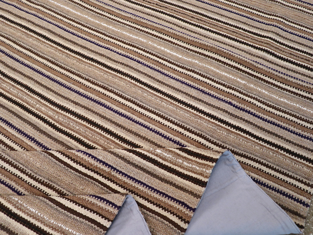 Vintage Turkish Flatweave Kilim Small Room Size Carpet, No.31551 - Gss