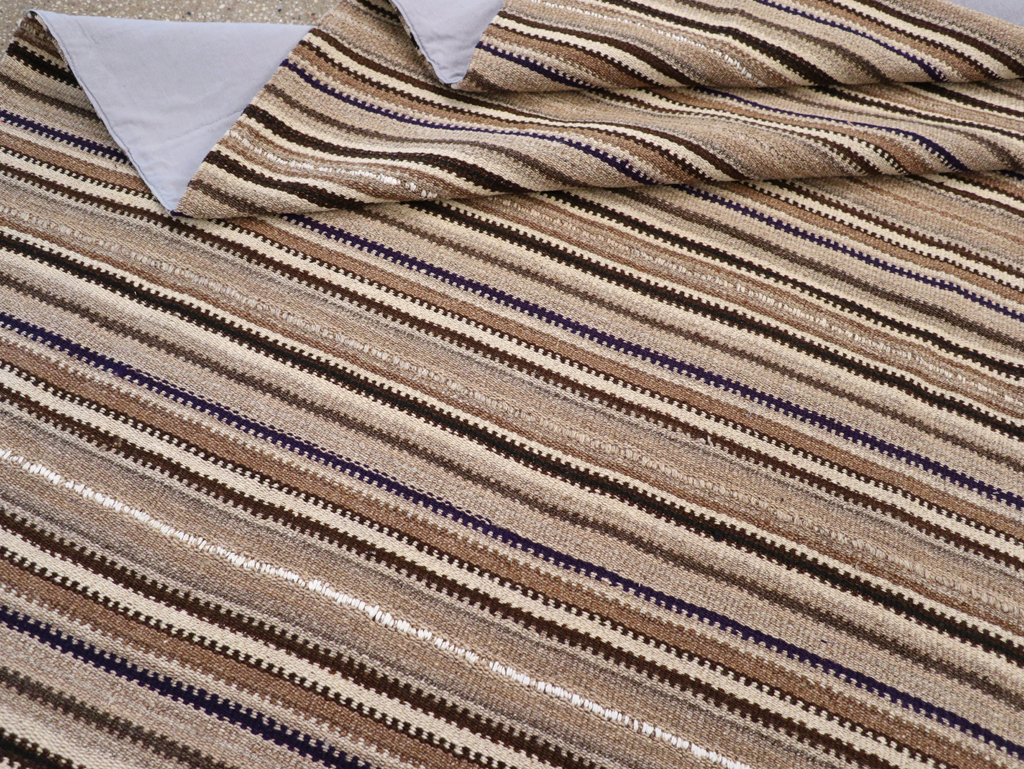 Vintage Turkish Flatweave Kilim Small Room Size Carpet, No.31551 - Gss