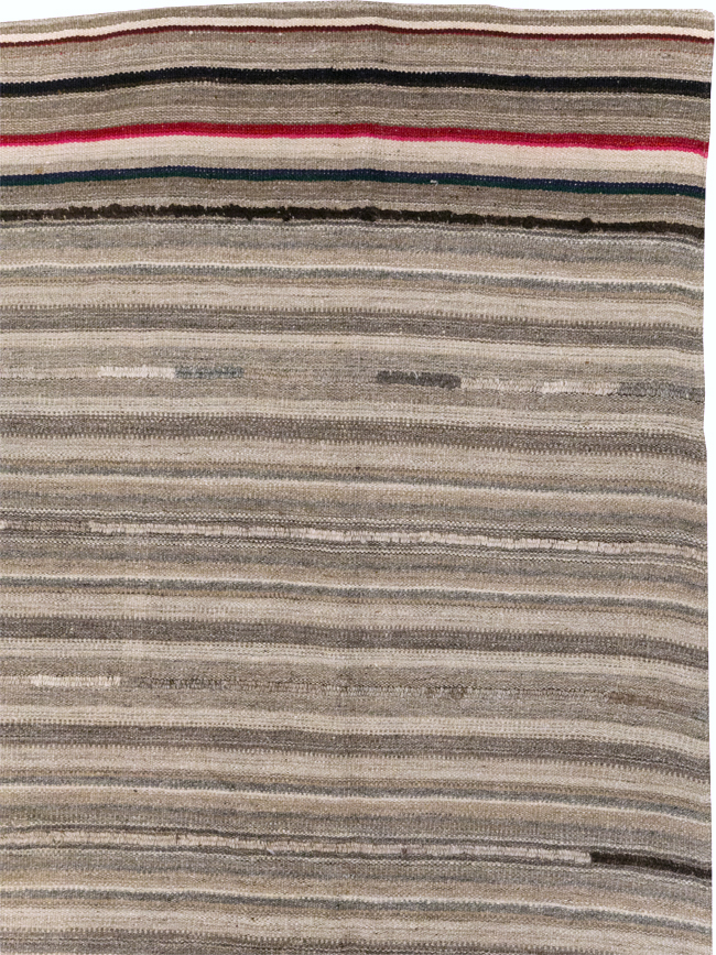 Vintage Turkish Flatweave Kilim Small Room Size Carpet, No.31553 - Gss