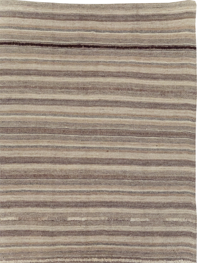 Vintage Turkish Flatweave Kilim Small Room Size Carpet, No.31553 - Gss