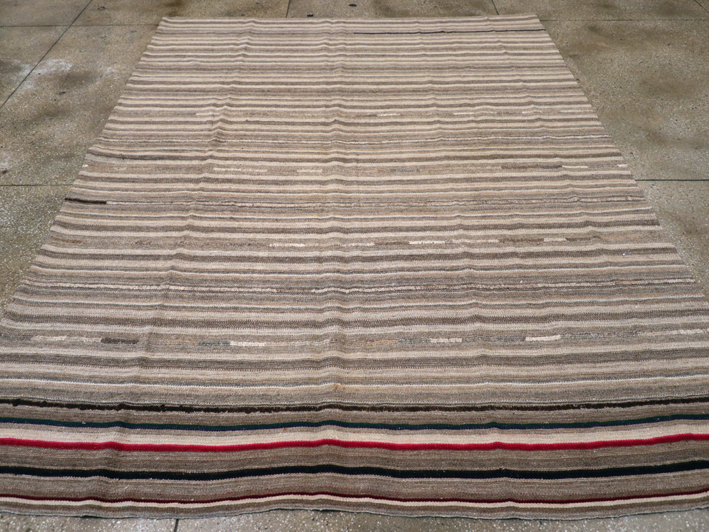 Vintage Turkish Flatweave Kilim Small Room Size Carpet, No.31553 - Gss