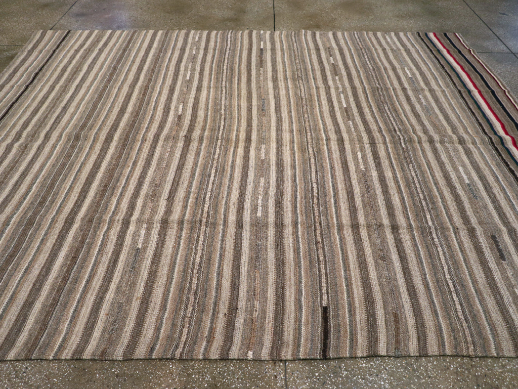 Vintage Turkish Flatweave Kilim Small Room Size Carpet, No.31553 - Gss