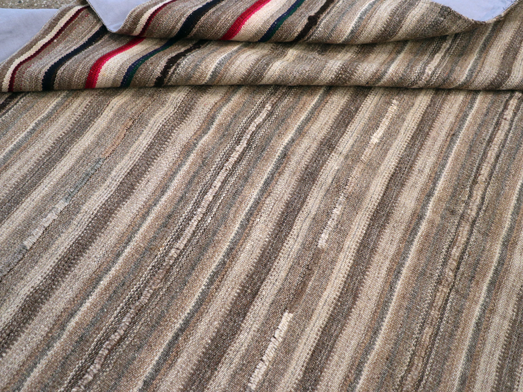 Vintage Turkish Flatweave Kilim Small Room Size Carpet, No.31553 - Gss