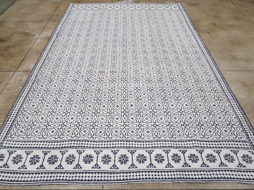 Vintage Persian Flatweave Kilim Room Size Carpet, No.31555 - Gss