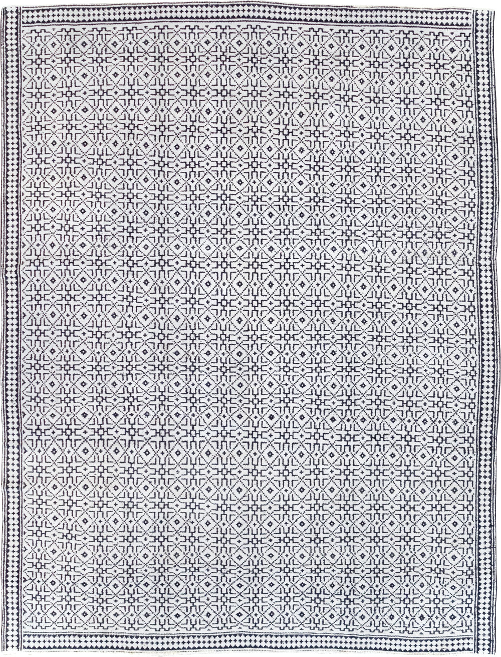 Vintage Persian Flatweave Room Size Carpet, No.31558 - Gss