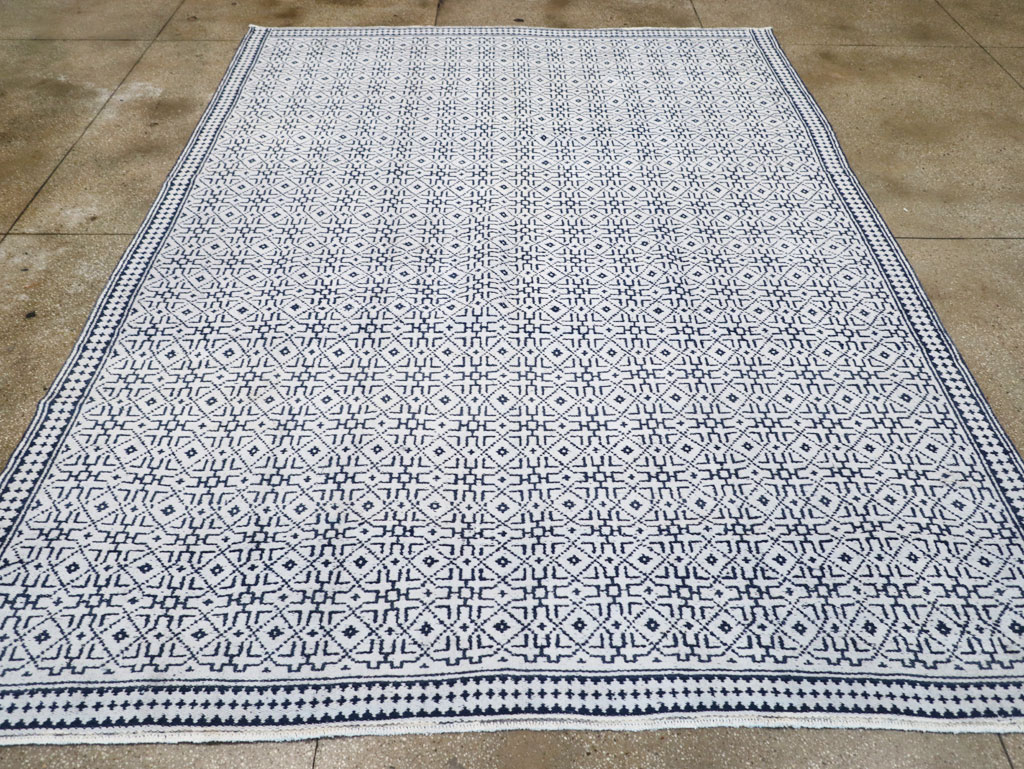 Vintage Persian Flatweave Room Size Carpet, No.31558 - Gss