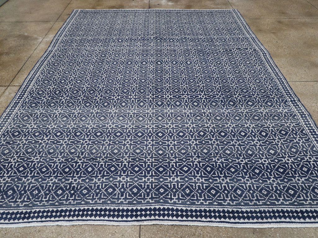 Vintage Persian Flatweave Room Size Carpet, No.31558 - Gss