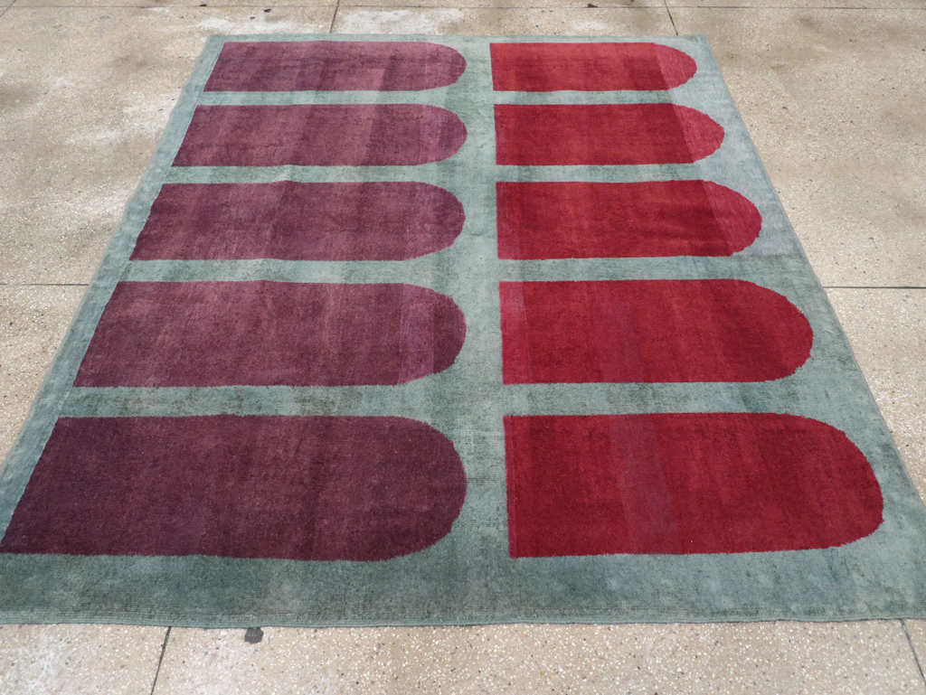 Vintage Anatolian Deco Style Carpet, No.31562 - Gss