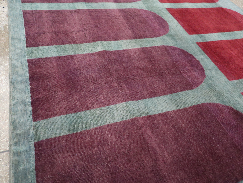 Vintage Anatolian Deco Style Carpet, No.31562 - Gss