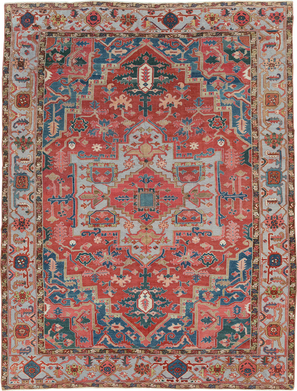 Antique Persian Heriz Room Size Carpet, No.31563 - Gss