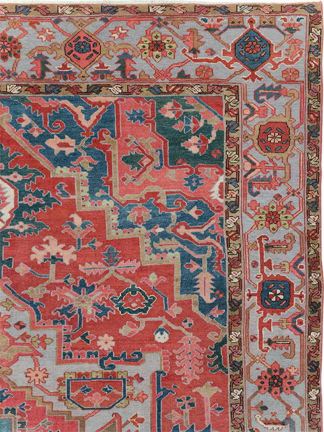 Antique Persian Heriz Room Size Carpet, No.31563 - Gss