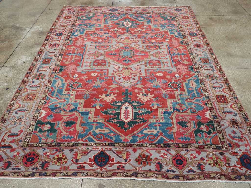 Antique Persian Heriz Room Size Carpet, No.31563 - Gss
