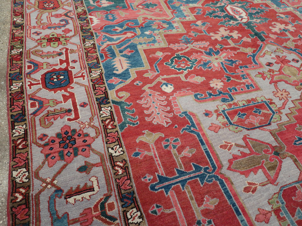 Antique Persian Heriz Room Size Carpet, No.31563 - Gss
