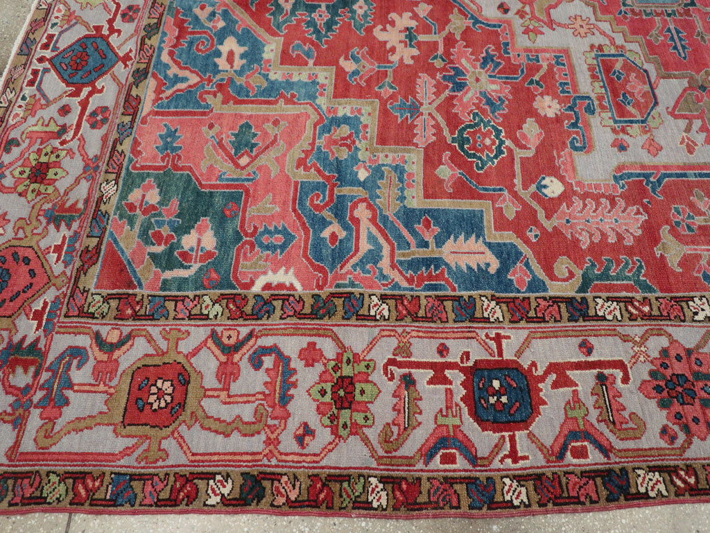 Antique Persian Heriz Room Size Carpet, No.31563 - Gss