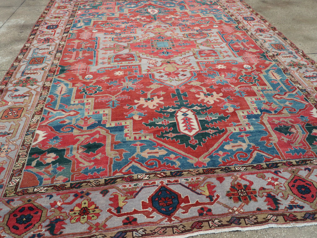 Antique Persian Heriz Room Size Carpet, No.31563 - Gss