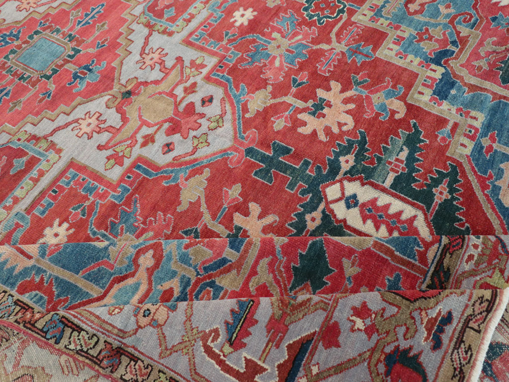 Antique Persian Heriz Room Size Carpet, No.31563 - Gss