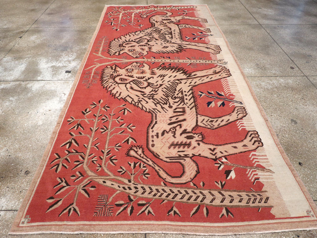 Antique Pictorial Khotan Rug, No.31574 - Gss