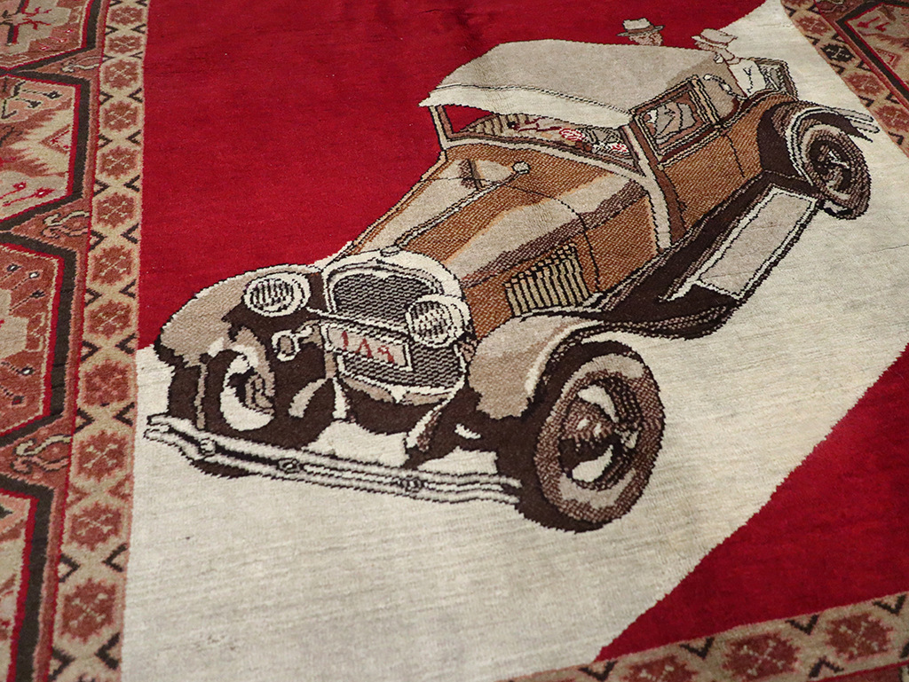 Vintage Persian Sivas Pictorial Accent Rug, No.31579 - Gss