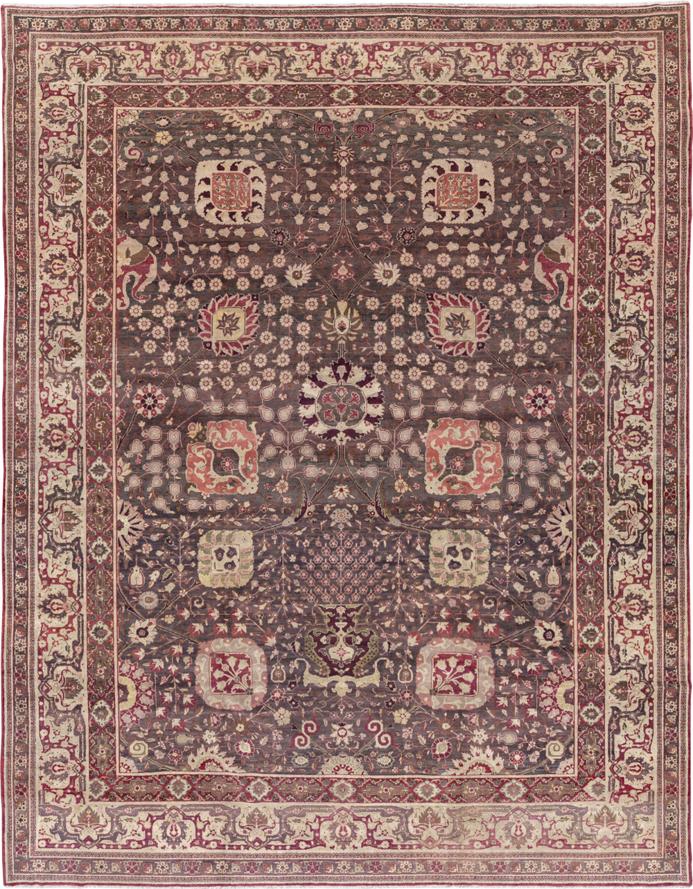 Antique Indian Agra Large Carpet, No.31581 - Gss