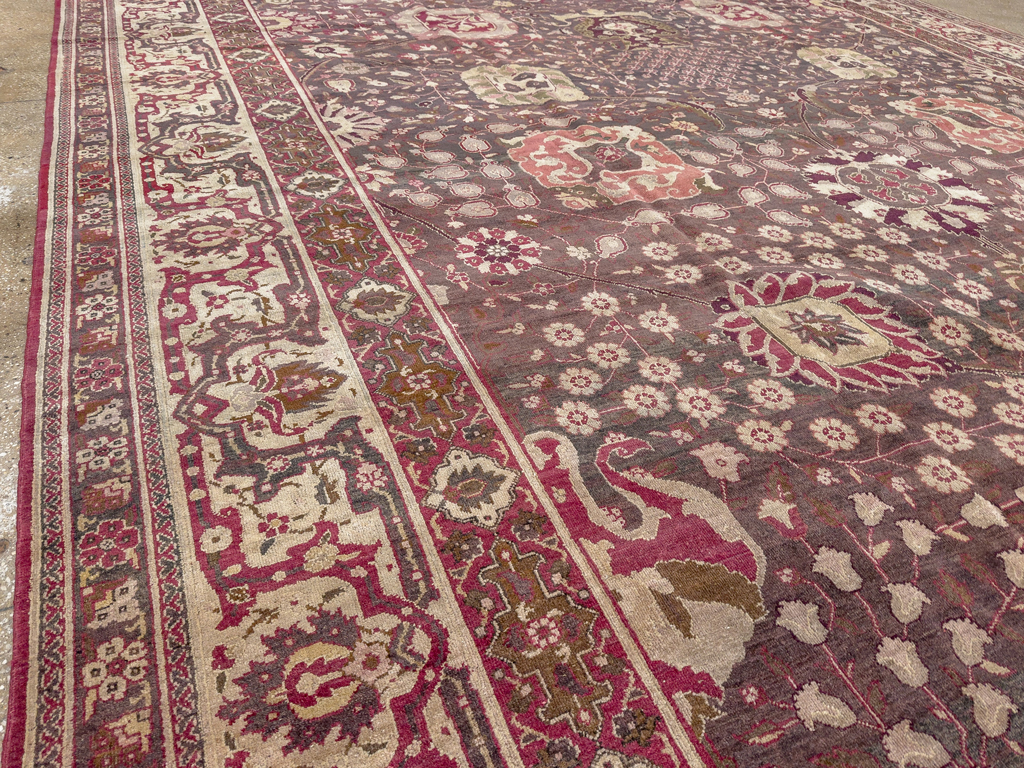 Antique Indian Agra Large Carpet, No.31581 - Gss