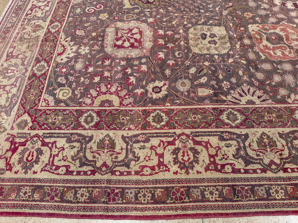 Antique Indian Agra Large Carpet, No.31581 - Gss