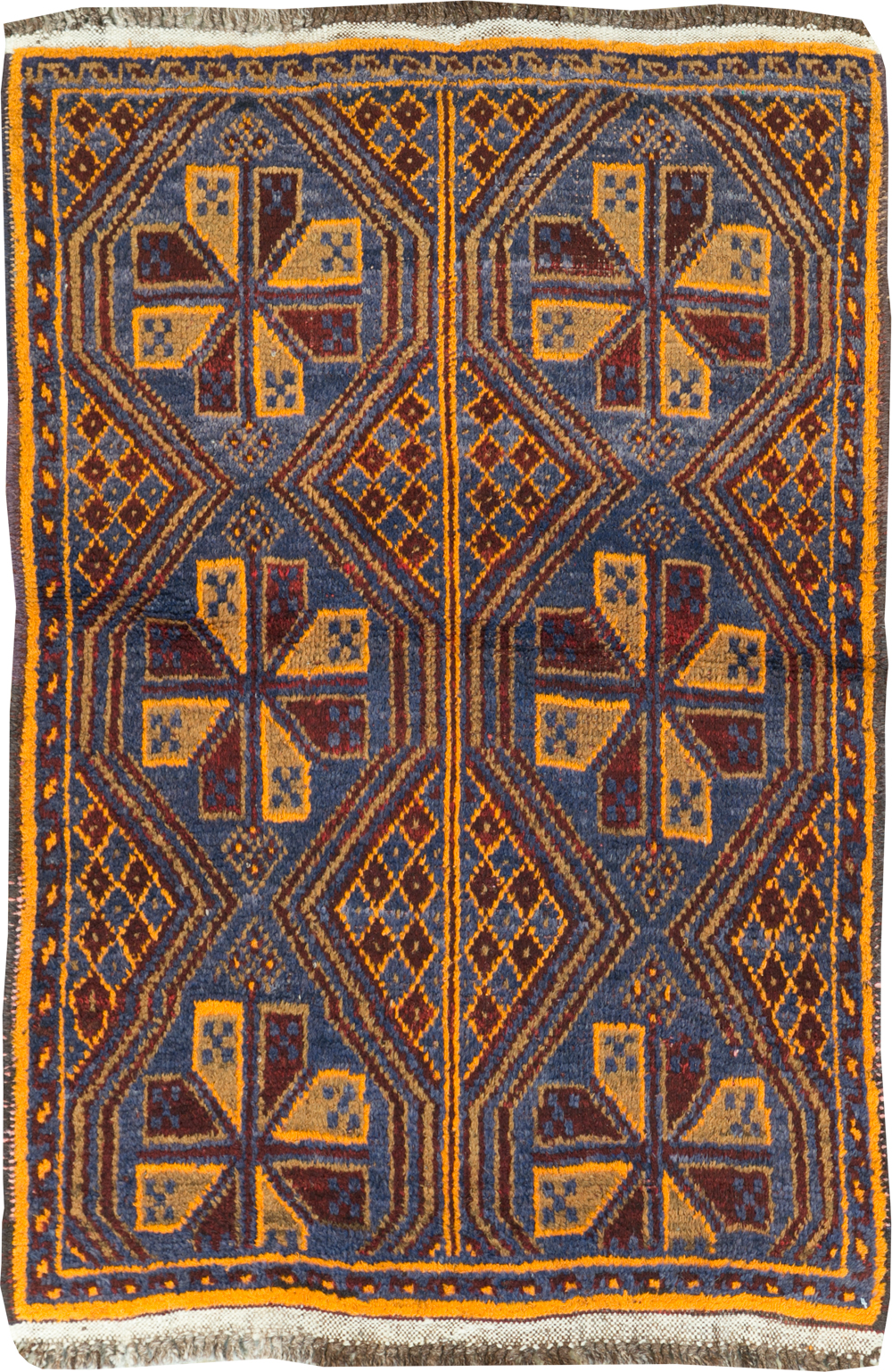 Vintage Persian Baluch Throw Rug, No.31582 - Gss
