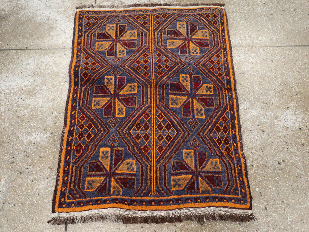 Vintage Persian Baluch Throw Rug, No.31582 - Gss