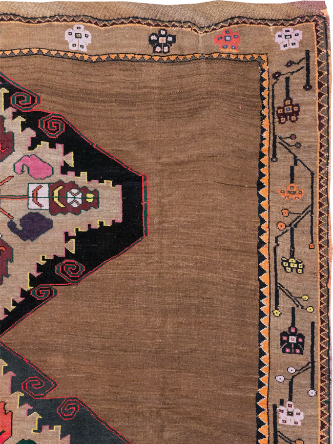 Vintage Turkish Tribal Small Room Size Carpet, No.31585 - Gss