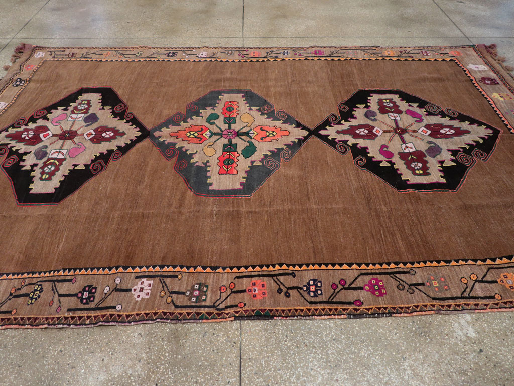 Vintage Turkish Tribal Small Room Size Carpet, No.31585 - Gss
