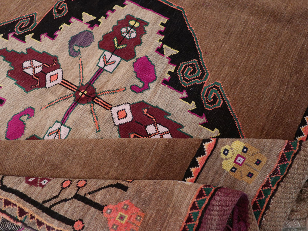 Vintage Turkish Tribal Small Room Size Carpet, No.31585 - Gss