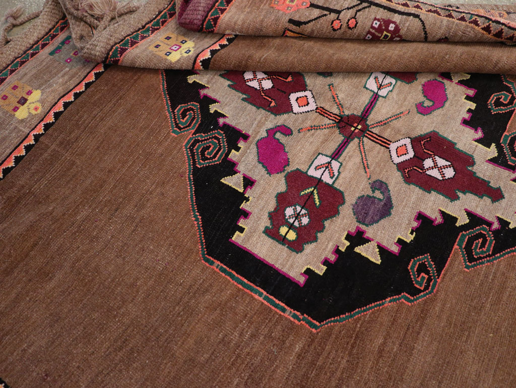 Vintage Turkish Tribal Small Room Size Carpet, No.31585 - Gss