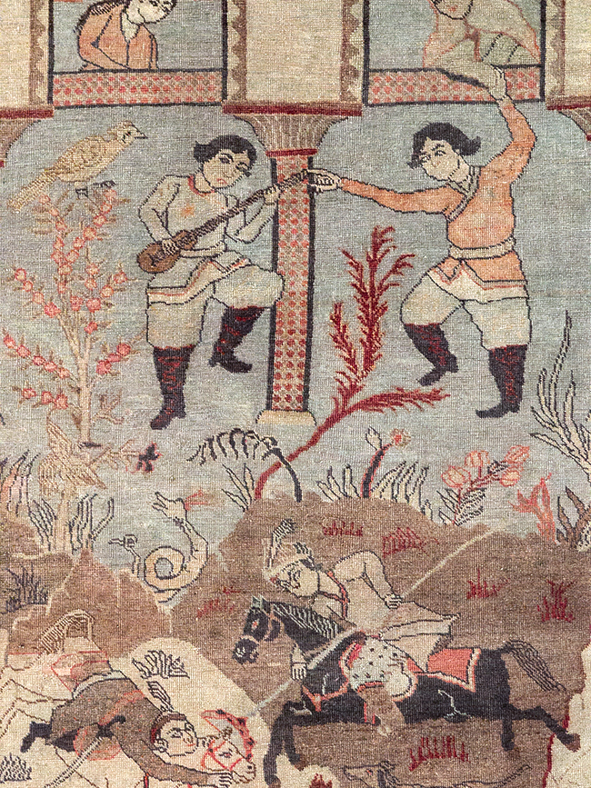 Antique Persian Pictorial Tabriz Rug, No.31588 - Gss