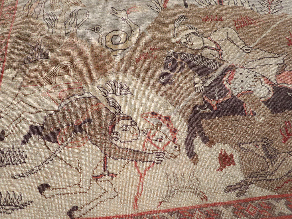 Antique Persian Pictorial Tabriz Rug, No.31588 - Gss