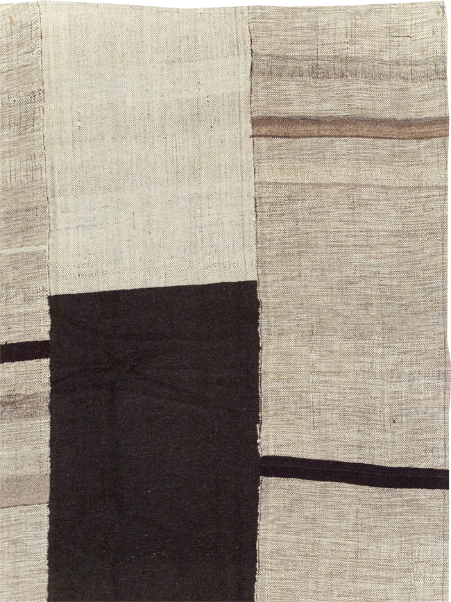 Modern Turkish Flatweave Kilim Square Room Size Carpet, No.31599 - Gss