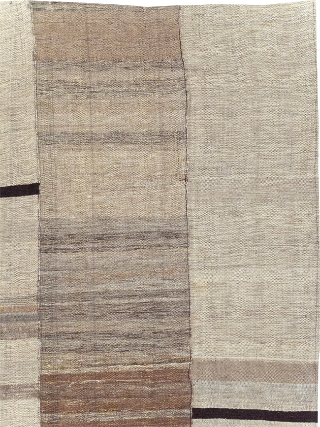 Modern Turkish Flatweave Kilim Square Room Size Carpet, No.31599 - Gss
