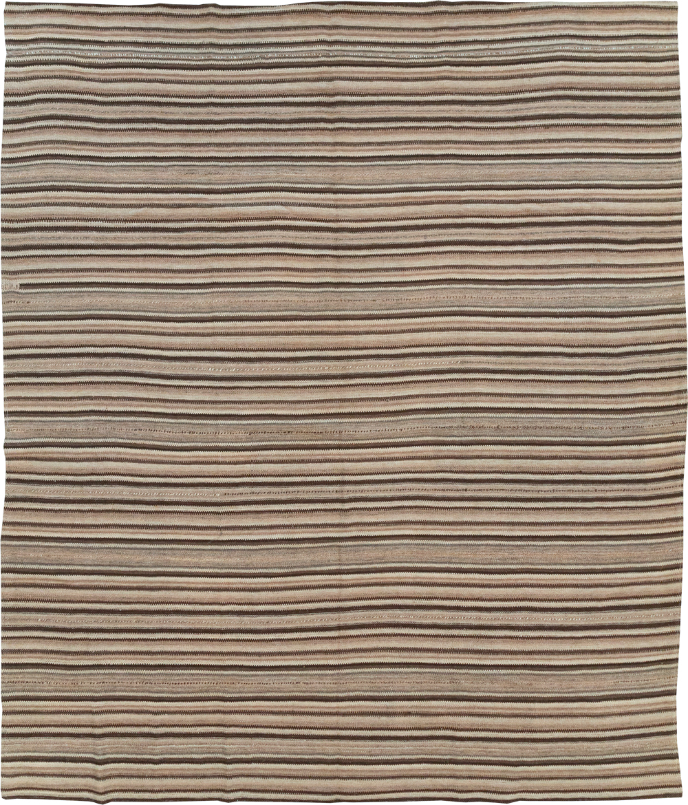 Vintage Turkish Flatweave Kilim Room Size Carpet, No.31600 - Gss