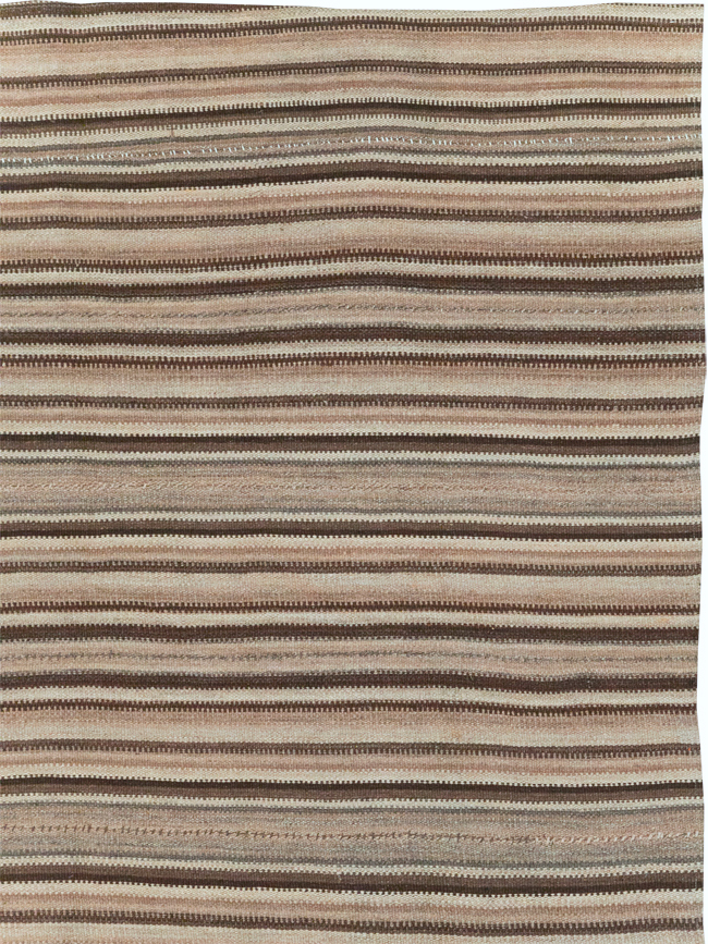 Vintage Turkish Flatweave Kilim Room Size Carpet, No.31600 - Gss