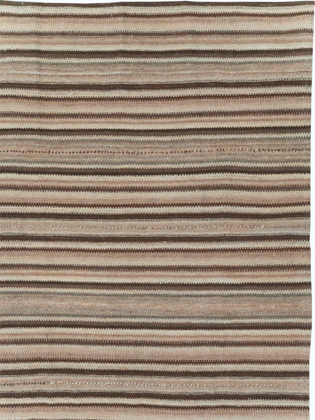 Vintage Turkish Flatweave Kilim Room Size Carpet, No.31600 - Gss