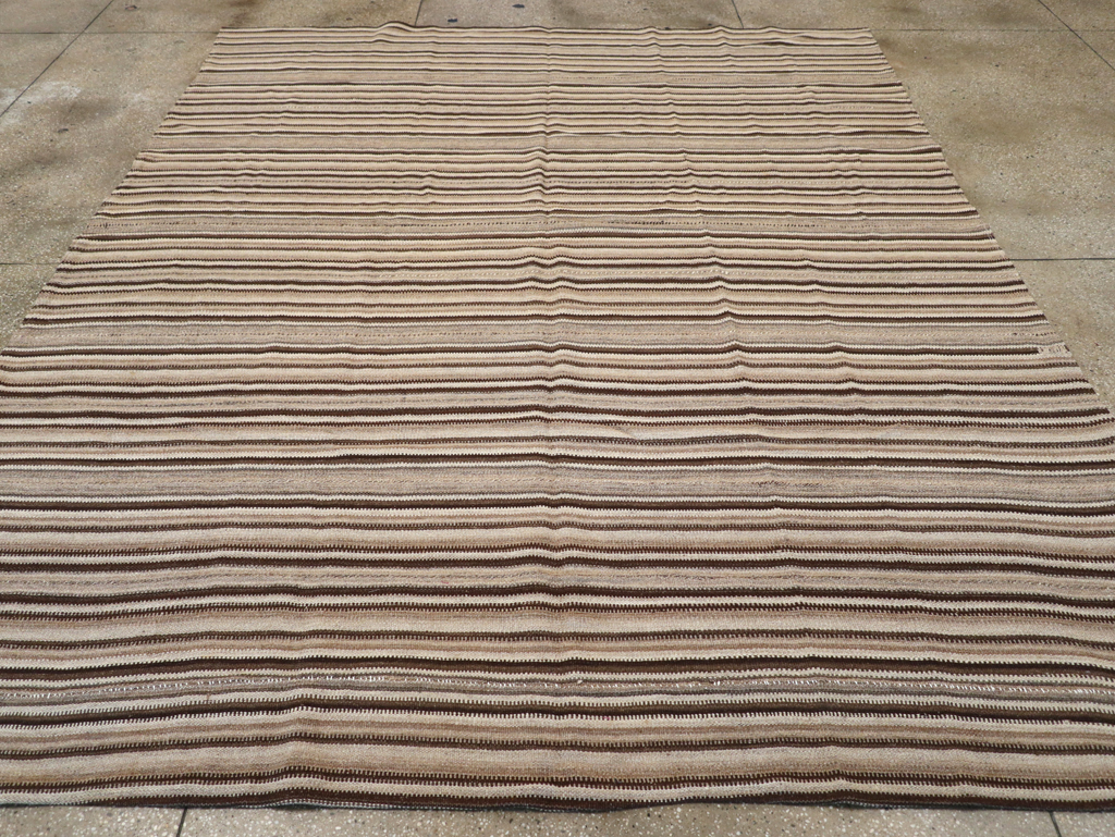 Vintage Turkish Flatweave Kilim Room Size Carpet, No.31600 - Gss