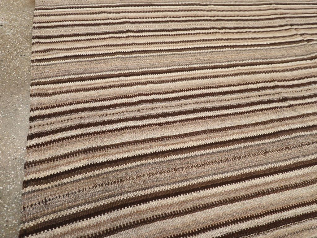 Vintage Turkish Flatweave Kilim Room Size Carpet, No.31600 - Gss