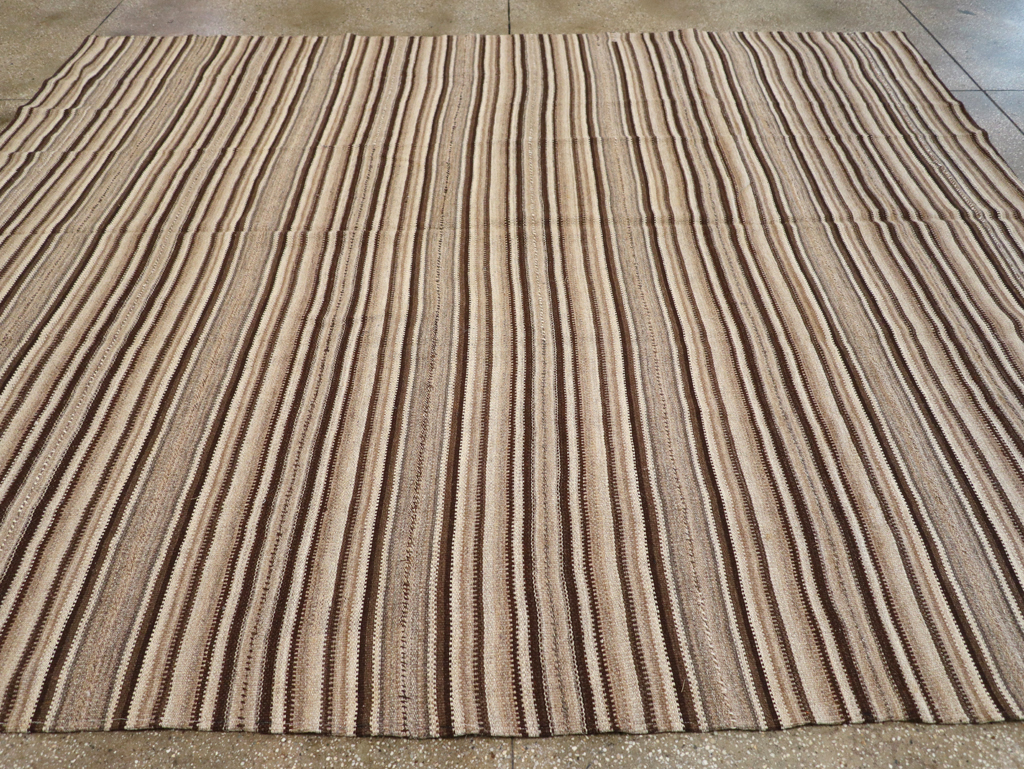 Vintage Turkish Flatweave Kilim Room Size Carpet, No.31600 - Gss