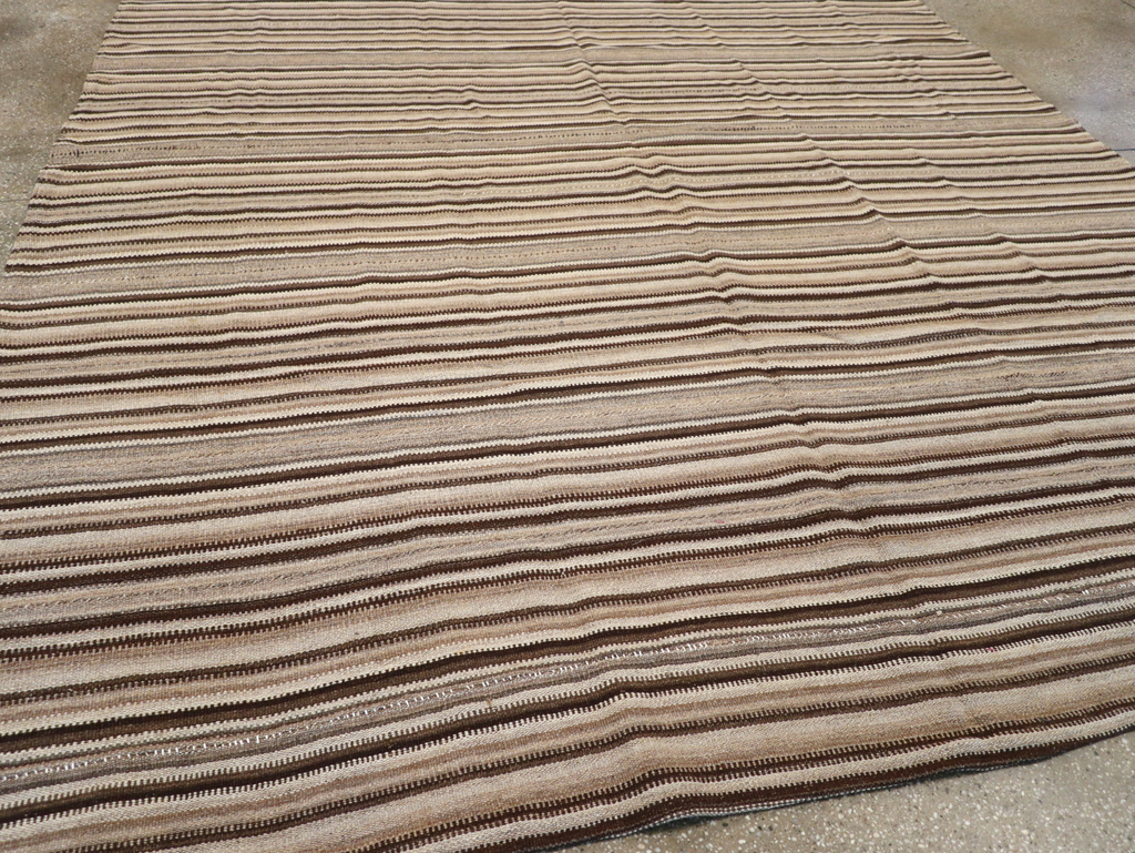 Vintage Turkish Flatweave Kilim Room Size Carpet, No.31600 - Gss