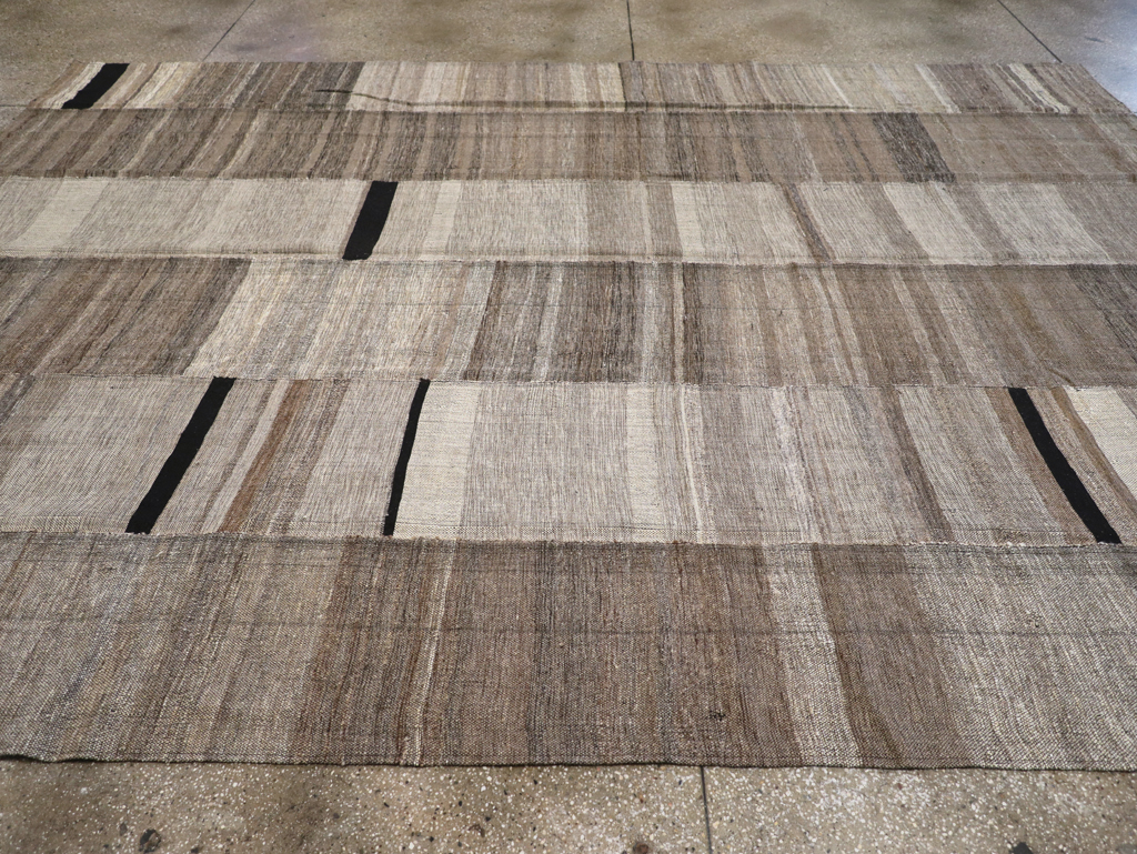 Modern Turkish Flatweave Room Size Carpet, No.31601 - Gss