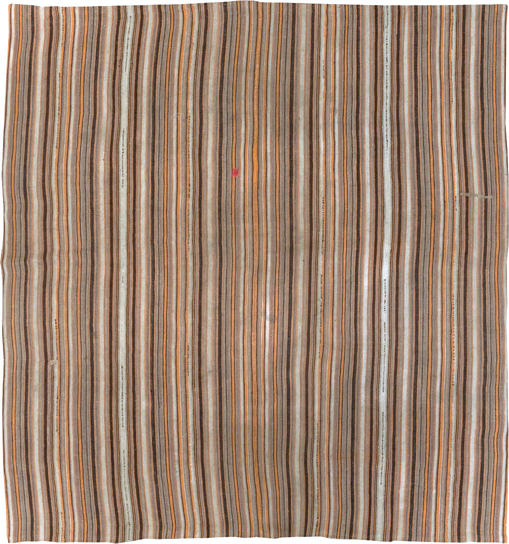 Vintage Turkish Flatweave Kilim Square Carpet, No.31604 - Gss