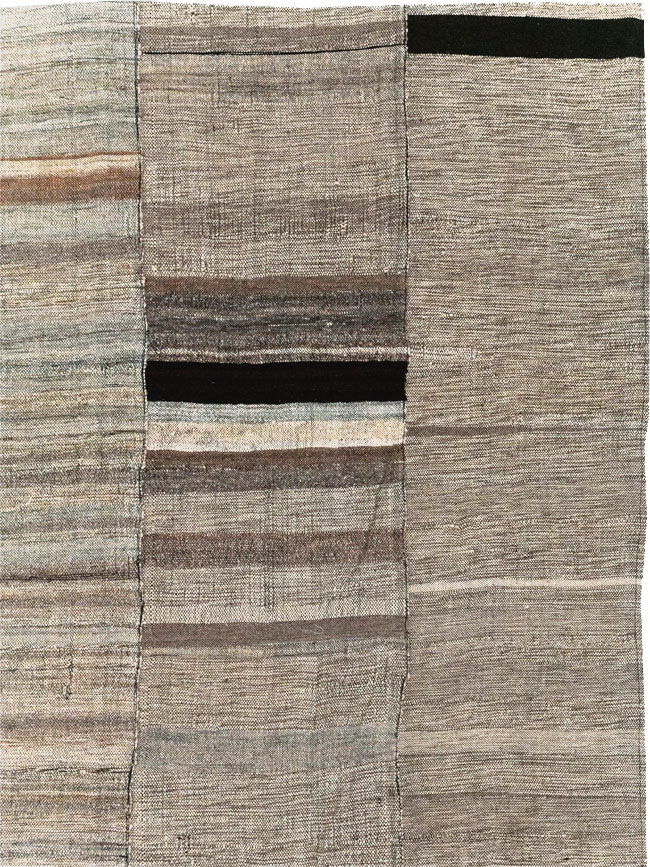 Modern Turkish Flatweave Room Size Carpet, No.31605 - Gss